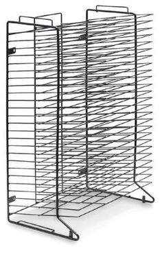 two metal racks with wire on each side