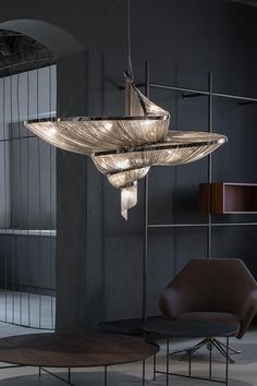 Epoque Chandelier Suspension Chandelier, Chain Chandelier, Metal Pendant Lamps, Shimmer Lights, Statement Lighting, Italian Lighting, Contemporary Chandelier, Light Sculpture, Iron Lighting