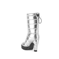 The Bubble Boot Hi is a high-heeled winter knee boot featuring a quilted puffer upper, an adjustable toggle strap, and a treaded outsole. Product Care: Metallics may scuff easily with normal wear. Keep the metallic finish looking new by avoiding moisture, extreme heat, and storing shoes in a cool, dry environment. Quilted nylon and rubber upper Microfiber lining Quilted nylon wrapped ABS heel Rubber outsole Vegan Storing Shoes, United Nude, How To Store Shoes, September Birthstone Jewelry, Knee Boot, The Bubble, Extreme Heat, Gifts For New Mums, Jewelry Ring Box