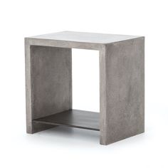 Hugo End Table Dark Grey Four Hands Black Metal Shelf, Four Hands Furniture, Iron Shelf, Concrete Furniture, Outdoor Accent Table, Salalah, Metal Shelf, Steel Shelf, Polished Concrete