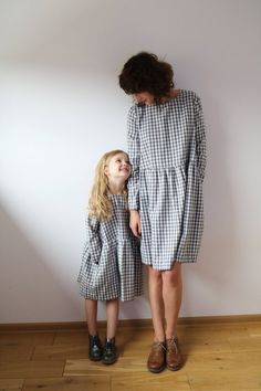 Mother And Daughter Dresses, Gingham Dresses, Mom Daughter Outfits, Mom And Daughter Matching, Like Mother Like Daughter, Mother Daughter Dress, Matching Outfit, Checkered Dress, Mommy And Me Outfits