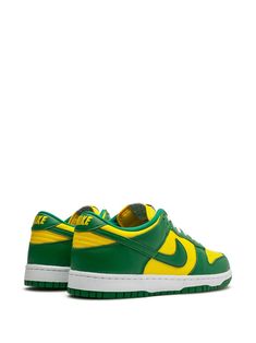 Nike Dunk Low Brazil, Dunk Low Brazil, Brazil Dunks, Brazilian Flag, Sneakers Green, Yellow Shoes, Nike Dunk Low, Yellow Leather, Dunk Low