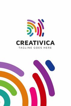 a colorful logo with the word creative on it's left side and an image of a