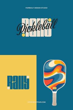 Logo design and paddle design for Rally Pickleball Beer Branding Design, Sports Brand Logos, Design Studio Branding, Bold Logo Design, Experiential Design, Social Media Branding Design, Sports Logo Design