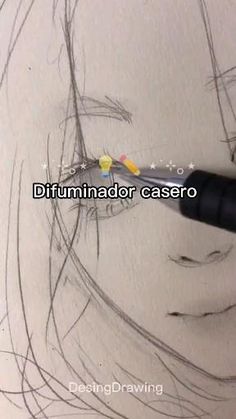 a drawing of a woman's face with the words difuminador casero written on it