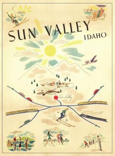 the sun valley idaho ski resort poster