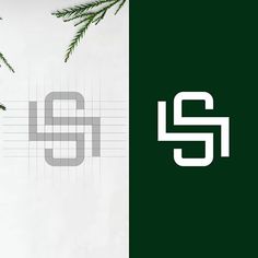 the letter s is made up of two letters, one in white and the other in green