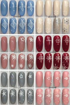 Snowflake Nails Step By Step, Snow Flake Nail Art Step By Step, Step By Step Christmas Nails, Snowflake Nail Art Tutorial, Christmas Nail Tutorial, Nailart Tutorial, Christmas Nail Art Ideas, Xmas Nail Art