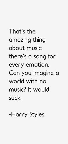 harry styles quote about music on white background with black and white image in the bottom right corner