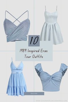 four different types of bras with text overlay that reads,'1911 inspired eras tour outfits '