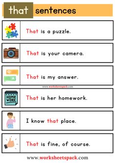 That Sight Word Worksheet Sentences Kindergarten, Sentences Worksheet, Teaching Resources Primary, Worksheet For Kids, English Phonics