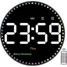 the digital clock is displaying the time for christmas