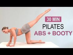 30 MIN PILATES ABS + BOOTY Workout | Mat Pilates | No Squats | Butt Lift + Lean Abs, No Repeat - YouTube Legs Pilates, Pilates Flexibility, 30 Min Workout, Workout Mat, Mommy Time, Pilates Barre