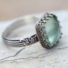 Vintage Silver Big Stone Ring For Women Fashion Boho Bohemian Jewelry New Hot Thai Silver Square Square Crystal Rings Luxury Rings, Engagement Jewelry, Rings Simple, Schmuck Design, Cocktail Ring, Cocktail Rings, Vintage Design, Ring Verlobung, Anklets