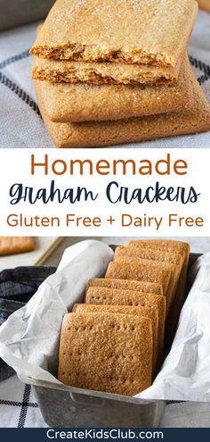 homemade graham crackers with gluten free and dairy free