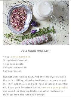 an image of a recipe for moon milk bath