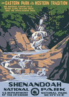 a poster for the shenandoah national park