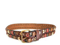 "Leather Circles Belt. Made by Canterbury. Vintage 1980s. So much detail in every circle. Multi colored leather circles with rivets. High quality leather. Excellent condition.  Size: 32\" waist 37\" total length of belt 2\" width" Yellow Pants, Belt Vintage, Color Circle, Vintage Belts, Pink Stars, Suspender Belt, Autumn Aesthetic, Colored Leather, Canterbury