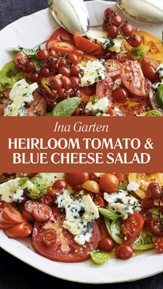 Ina Garten Heirloom Tomato & Blue Cheese Salad Blue Cheese Salad Recipes, Good Red Wine, Roquefort Cheese, Heirloom Tomato Salad, Blue Cheese Salad, Best Red Wine, Heirloom Tomato, Bleu Cheese, Cheese Salad