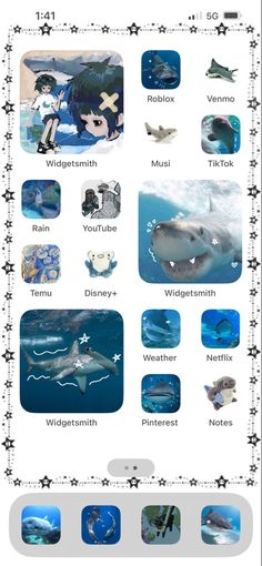 the ocean animals and their names are shown in this poster, which includes pictures of them