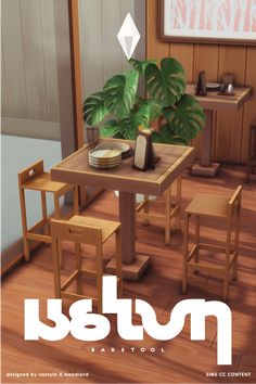 an image of a dining table and chairs in the living room with ustun logo