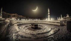 an aerial view of the grand mosque at night