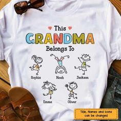 This Grandma Belongs To Personalized T-Shirt, Comfort Colors Nana Tee Discover Our Latest Range Of Versatile And Stylish T-Shirts (Gildan 5000), Where Style Harmonizes With Unparalleled Comfort! Featuring Sizes From S To 3xl And A Vibrant Spectrum Of Colors Such As Black, White, Sand, Green, Sport Grey, Red, Navy, And More, There's A Choice To Cater To Every Taste. Crafted With Precision Using Top-Notch Materials, Our T-Shirts Offer A Luxurious Sensation And An Impeccable Fit That Endures Throug Funny Grandma Shirts, Grandparents Shirt, Grandma To Be, Christmas December, Gifts For Grandma, Upcycle Tshirt, Funny Shirt Sayings, Personalized Grandma, Grandma Shirts