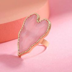 This Unique Piece Is A Wonderful Addition To Your Wardrobe And Your Style; Sure To Get Lots Of Compliments! Great For Valentine’s Day Or Anytime! Gsun4e50m00n845 Fairy Ring, Heart Rings, Rhinestone Rose, Embellished Fashion, Bee Ring, Costume Rings, Layered Rings, Heart Decor, Single Ring