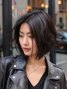 Elevate Your Style with a Stacked Bob Haircut Asian Bob Haircut With Bangs, Edgy Asian Hair, Asian Bob Haircut, Short Straight Bob Hairstyles, Bob Style Haircuts, Bob Haircut For Round Face, Stacked Bob, Blonde Bob Hairstyles