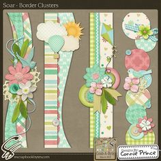 the paper shop collection - flower garden borders and ribbons, 6x6in / pkg