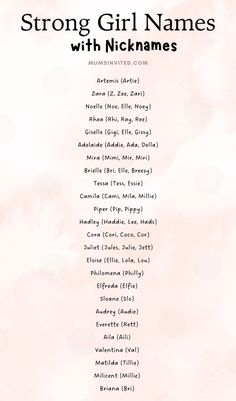 a sheet music cover with the words strong girl names in white and pink flowers on it