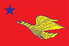 an image of the flag of the state of north carolina with eagle and star on red background