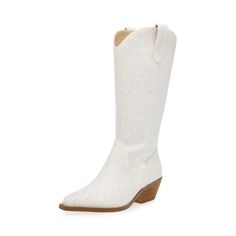 PRICES MAY VARY. Betsey Johnson All over pearl embellishments Side pull tabs for easy on and off Wood-like western heel Pointed toe design Pearl Boots, Western Boot, Cowboy Boot, Kids Luggage, Toe Designs, Boot Shop, White Pearl, Pharmacy Gifts, Stacked Heel