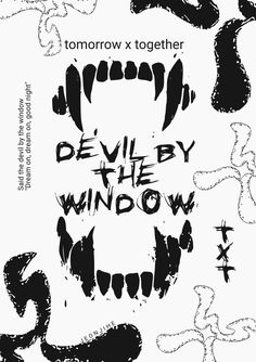 the poster for devil by the window is shown in black and white, with an image of