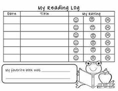 a printable reading log with an apple and pencils on the page, which reads my reading log