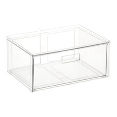 a clear plastic drawer with two drawers