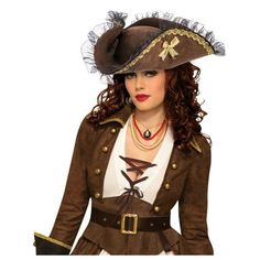 a woman in a pirate costume is posing for the camera