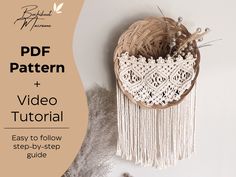 an image of a basket with yarn on it and text overlay that reads, free pattern + video how to follow step by - by - step guide