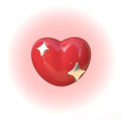 a red heart shaped object floating in the air