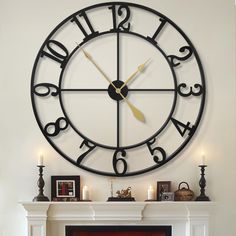 PRICES MAY VARY. [Quality Hndmade Clock] -The large black metal clock has a wood face-out retro design. The strength and retro appearance of the Big Number wall clock are ensured by the use of high-quality 2cm thicker handmade iron materials in the handcrafted, metal frame and showing the wooden face. [Stay Away From The Noise] - Its timeless design and modern finish seamlessly blend old and new. Soft ticking sound only, the near-silent mechanism ensures a peaceful environment, and the big numerals add a touch of elegance. This wall clock modernnot only keeps you on time but also enhances the aesthetics of your living space. [Focal Point in Any Space]- This large big 32 inch wall clock is suitable for varieties of architectural decor style, perfect to decorative for your kitchen, dining ro Clocks On Wall Decor Ideas, Clock On Wall Decor, Clock On Wall, Wall Clock For Bedroom, Architectural Decor, Clock For Bedroom, Big 30, Bedroom Wall Clock, Clock For Living Room