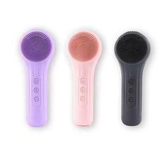 Describe Colors:pink/purple/black Size:17.3*8.4*4.2cm net weight:102g Input voltage: DC5V Battery life: 8 hours Charging current: 300mah Material: Silicone + ABS Battery voltage: DC3.7v/400mah Charging time: 75 minutes Power 2.1W How to use: Facial cleansing device usually needs to be used with cleansing cream or facial cleanser. First wet the face and squeeze out an appropriate amount of cleansing product on the facial cleanser. Turn on the ultrasonic function of the facial cleanser and gently massage the facial skin, paying attention to avoid the area around the eyes. Massage the face in a circular manner, especially gently massage the T zone and areas that are prone to clogged pores to help clean. The massage time is generally 1-2 minutes. Avoid excessive friction on the skin to avoid i Face Scrub Brush, Facial Brush Cleanser, Facial Cleansing Device, How To Exfoliate Skin, Exfoliate Face, Daily Skin Care Routine, Daily Skin Care, Facial Cleansing, Face Scrub