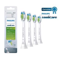 The W2 Optimal White brush head is perfect for those who want to go beyond deep cleaning to remove surface stains for a white, radiant smile. This brush head is also great for maintaining brightness between professional whitening treatments  Standard size  Click-on  BrushSync mode pairing Philips Sonicare's advanced sonic technology Philips Sonicare's advanced sonic technology pulses water between your teeth, and its brush strokes break plaque up and sweep it away for an exceptional daily clean. White Toothbrush, Philips Sonicare Toothbrush, Sonicare Toothbrush, Toothbrush Replacement Heads, Plaque Removal, Philips Sonicare, Sonic Toothbrush, Manual Toothbrush, Gum Care