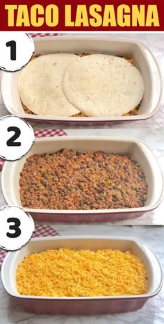 the steps to make an enchilada casserole with cheese and ground beef