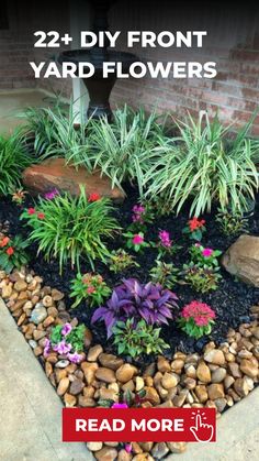 22+ DIY Front Yard Flowers Front Yard Flower Bed Ideas, Yard Flower Bed Ideas, Rock Flower Beds, Front Yard Flower Bed, Front Yard Flowers, Wheelbarrow Planter, Front Porch Flowers, Diy Front Yard, Yard Flowers