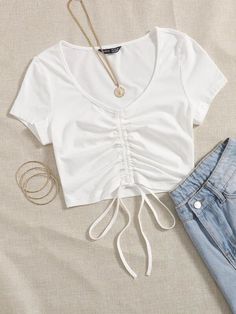 Adrette Outfits, Shein Outfits, Trendy Outfits For Teens, Cute Preppy Outfits, Trendy Summer Outfits, Tween Outfits, Simple Trendy Outfits, Women T Shirts