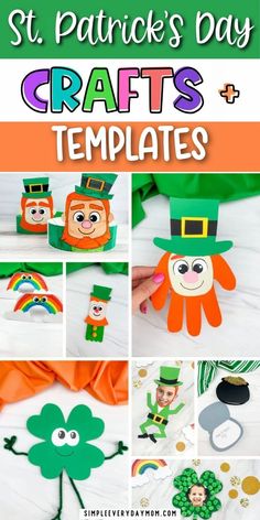 Use these fun and simple St. Patrick's Day crafts + templates with the kids! It's an easy way to celebrate and can be done as an at home activity or classroom craft! You'll get a 114-page ebook with the following kids craft tutorials: leprechaun crafts, shamrock crafts, handprint crafts and popsicle crafts. Make sure to try all our st patricks day activities and march crafts for kids. March Crafts For Kids, Leprechaun Crafts, St Patricks Day Activities, Shamrock Crafts, Fun St Patricks Day, Shamrock Craft, Diy Kid Activities, Fun Worksheets For Kids