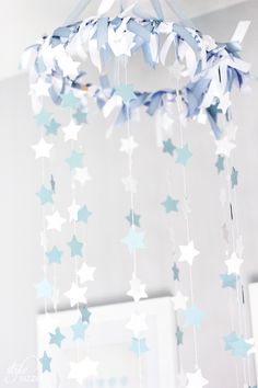 DIY Nursery Star Mobile Martha Stewart Punches, Paper Mobile, Diy Star, Star Mobile, Diy Nursery, Star Nursery, Nursery Mobile, Mama Gifts