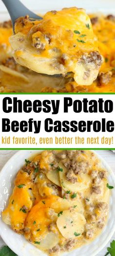 cheesy potato beef casserole is an easy and delicious side dish recipe