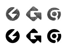 four different types of arrows are shown in black and white, including one with the letter g