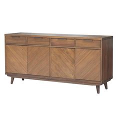 the sideboard is made out of wood